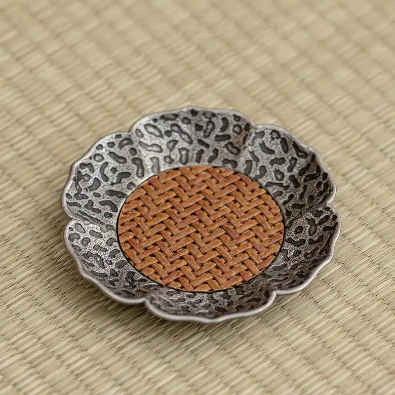 Woven Rattan Tea Coaster | Chinese Style Flower Home Decor Tea Coaster Peaceful Pleasures Health and Wellness 2 S