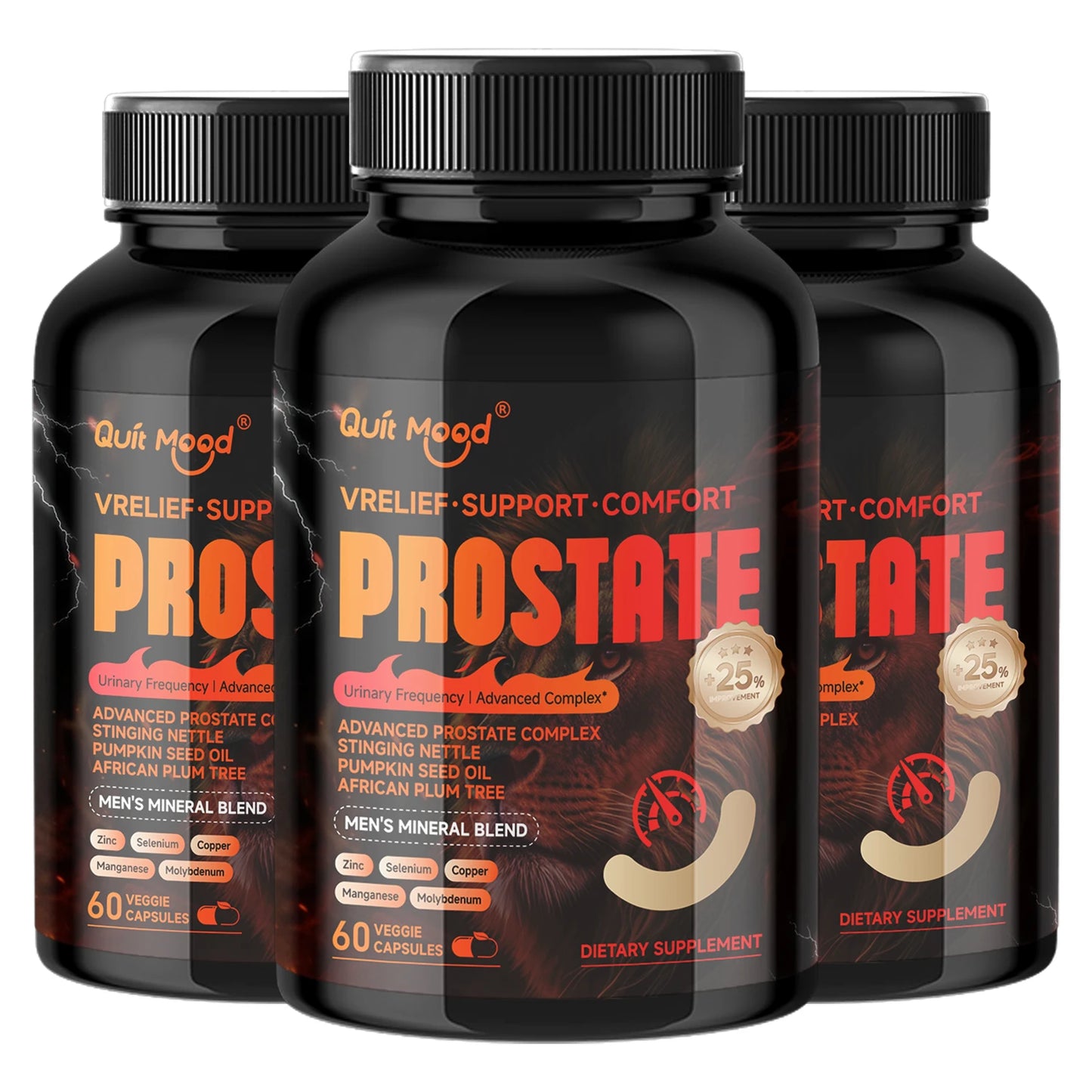 Advanced Prostate Support – Stinging Nettle, Pumpkin Seed & African Plum Peaceful Pleasures Health and Wellness 3 bottles-180 Caps United States