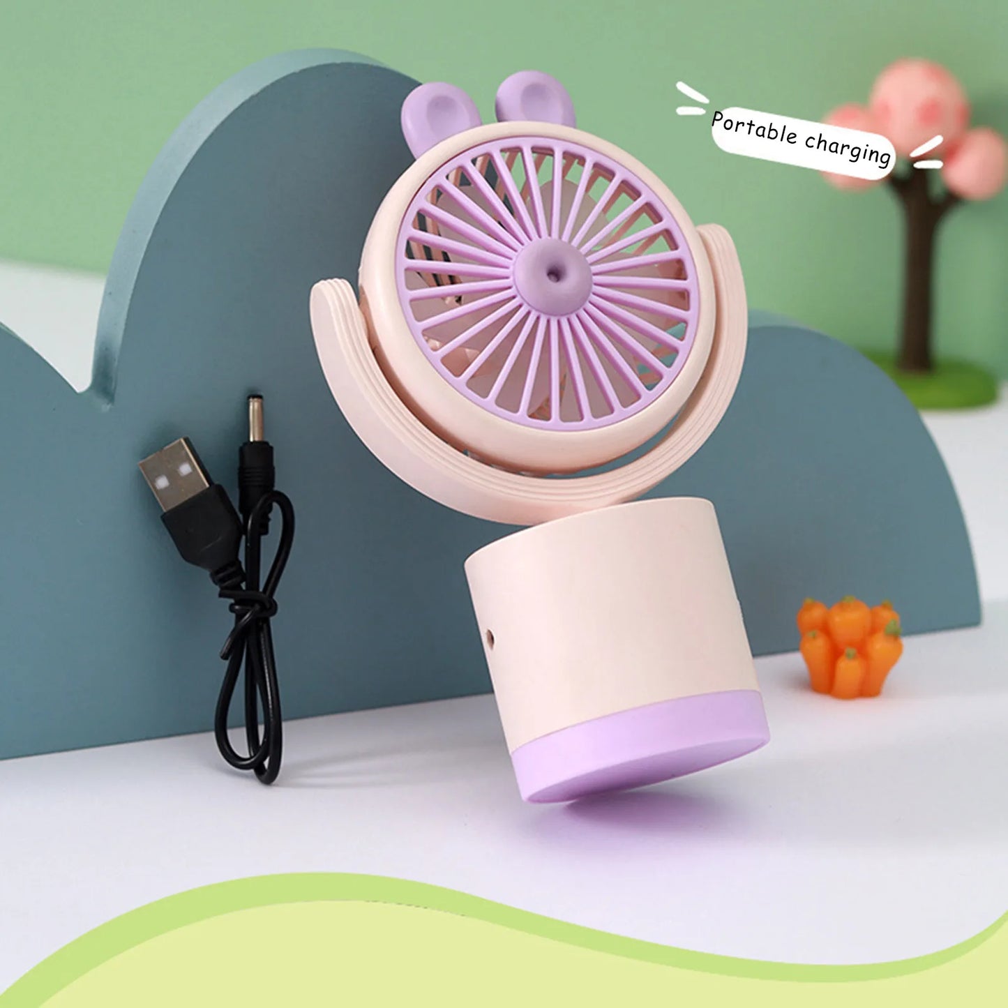 URGGU Mini USB Oscillating Handheld & Desktop Fan | Portable