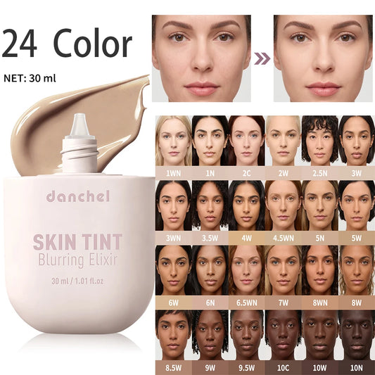 Skin Tint Blurring Elixir Foundation 24 Colors Concealer Blur Pores Fine Lines Long Lasting Hydrating Makeup For All Skin Tone Peaceful Pleasures Health and Wellness