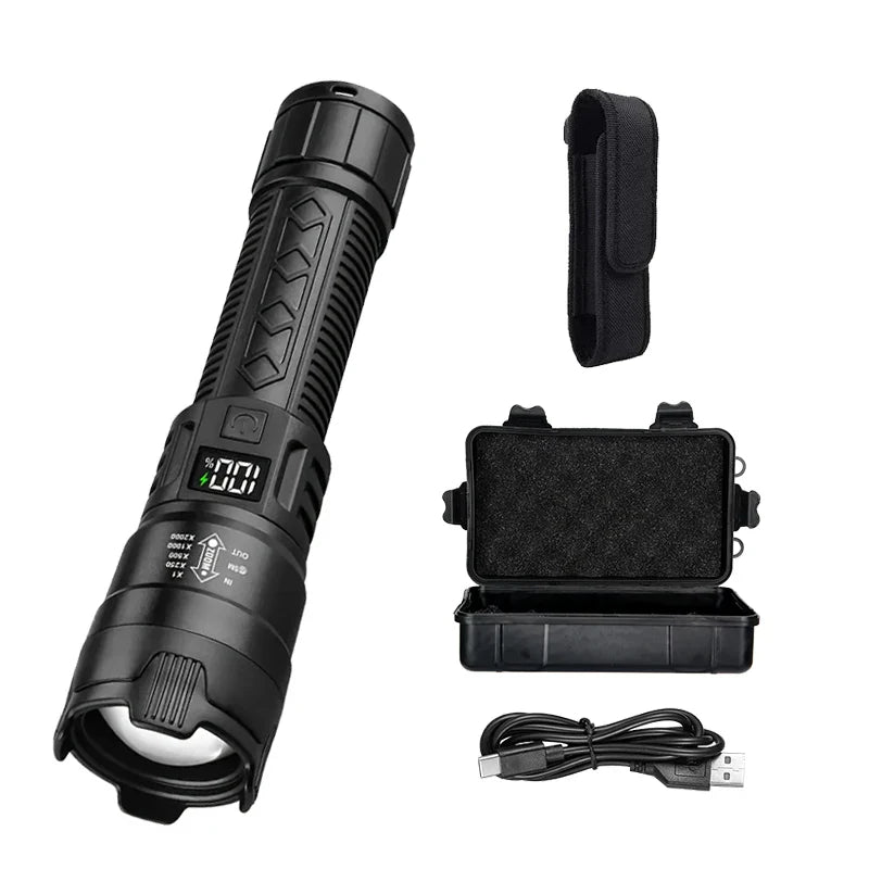 2000LM Rechargeable LED Tactical Flashlight | Zoom Torch
