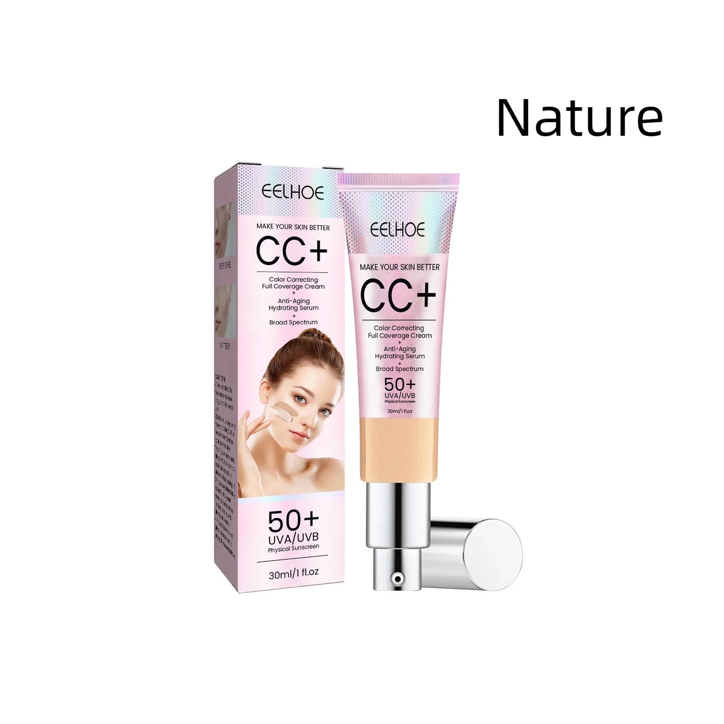 CC Cream Foundation SPF 50 – Brightening, Oil Control & Concealer Peaceful Pleasures Health and Wellness 1Pcs Medium Skin