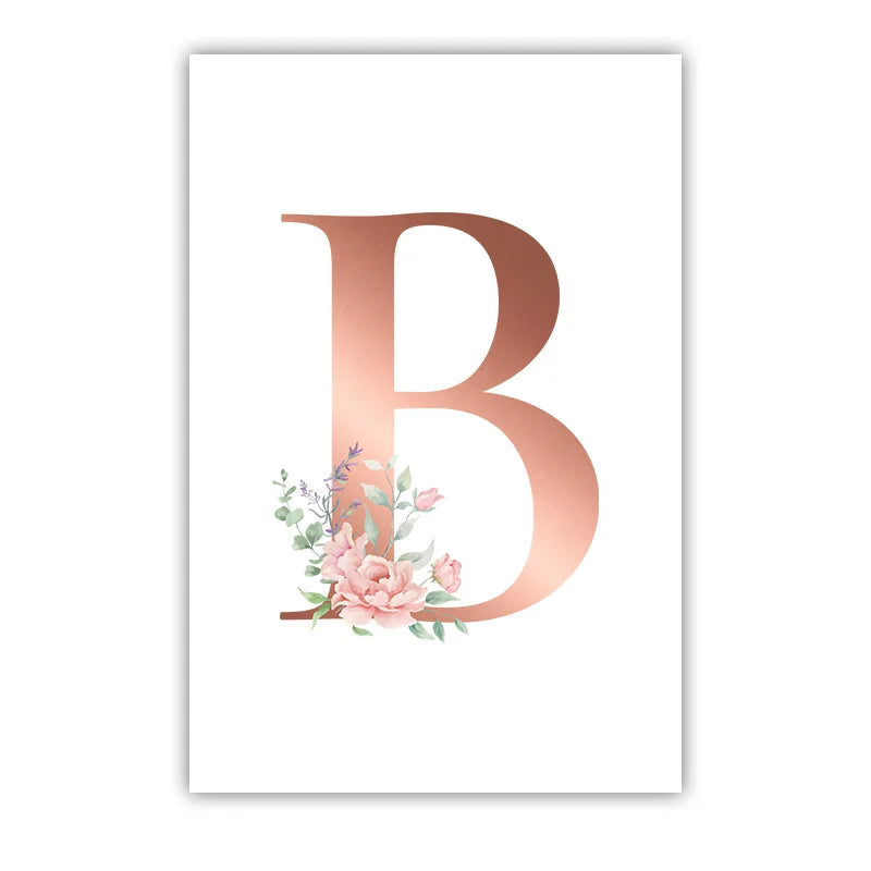 Custom Name Nursery Wall Art,pink Aesthetic wildflowers Canvas Painting, Nordic Poster Print for Baby, Toddler Kids Room Decor Peaceful Pleasures Health and Wellness