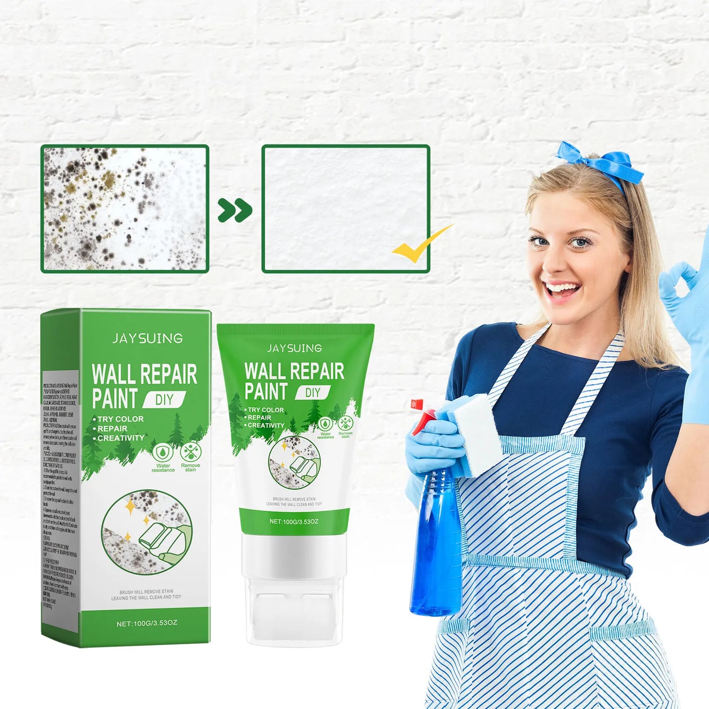 Jaysuing Wall Repair Paint – Stain & Graffiti Cover Primer
