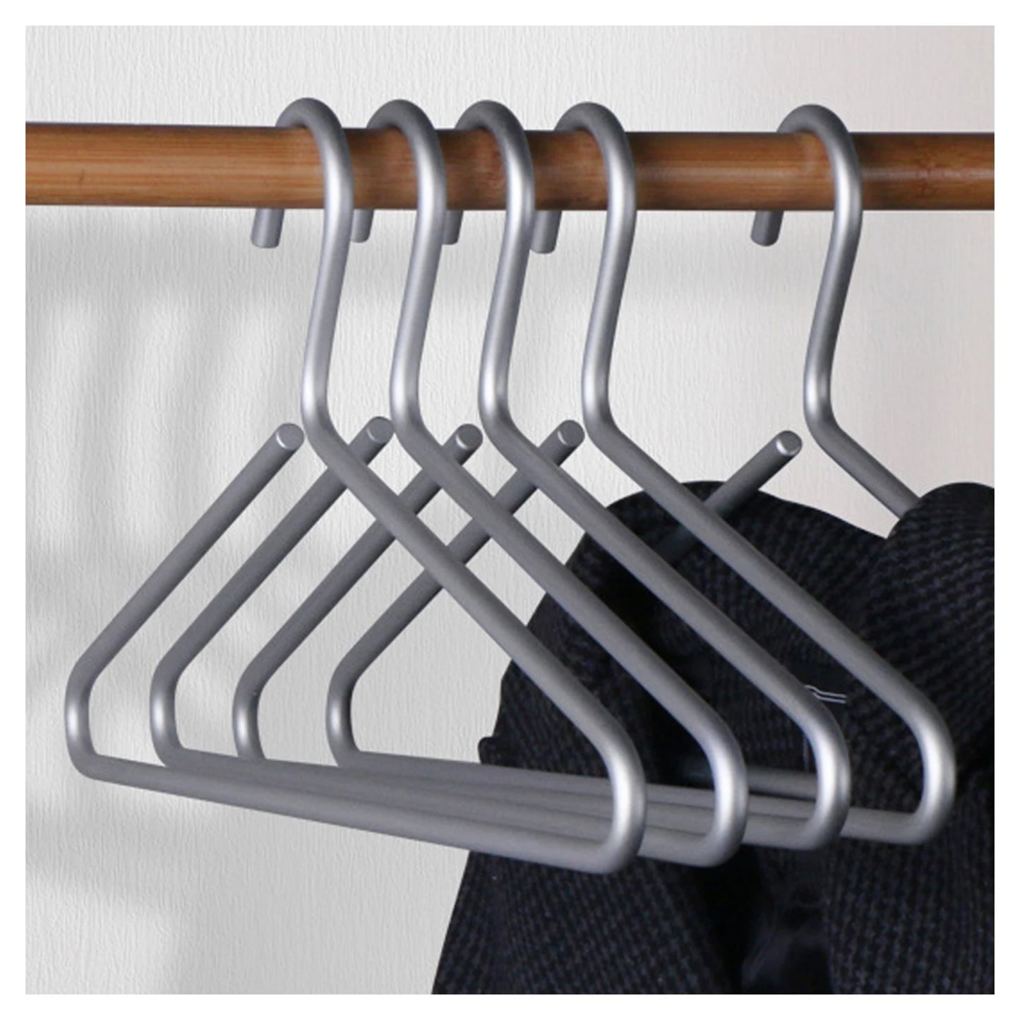 5PCS Aluminum Alloy Clothes Rack Hanging Clothes Rack Home Drying Rack Jacket Coat Hanger Thick Clothes Storage Racks Peaceful Pleasures Health and Wellness 5PCS 5 S