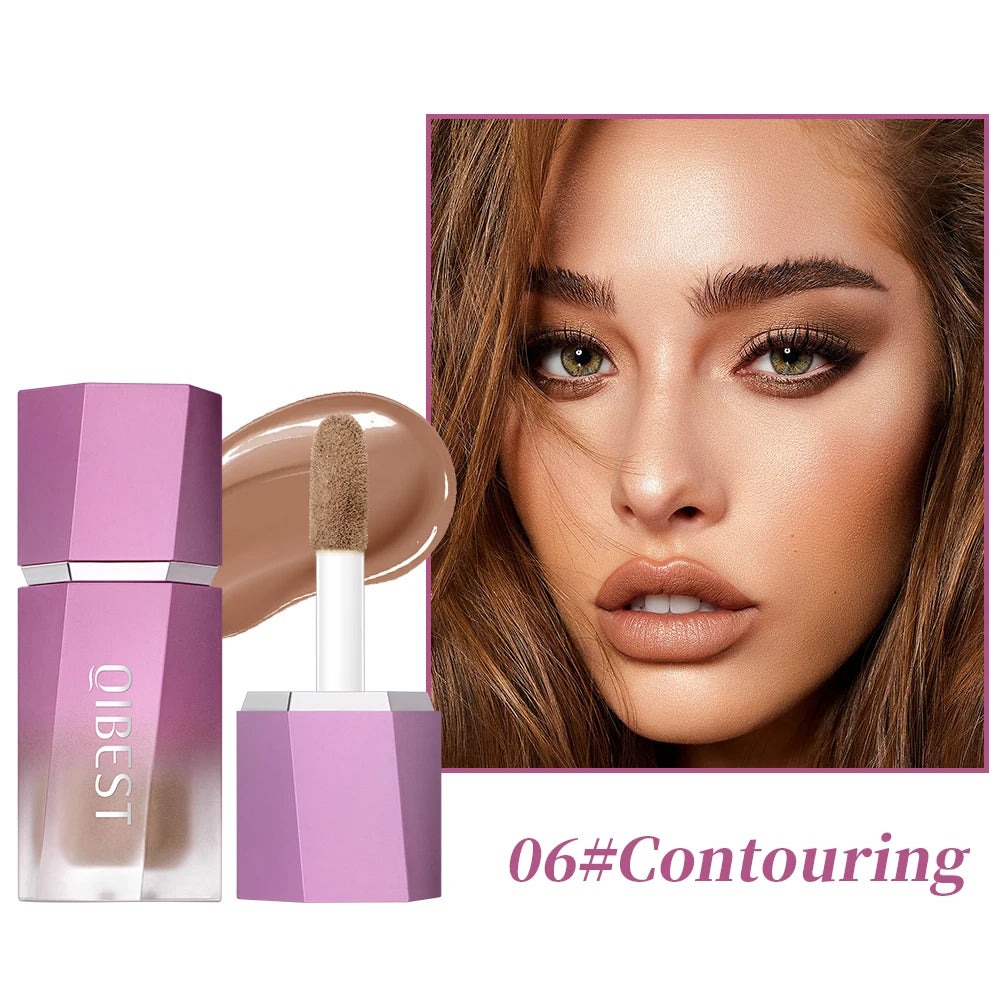 QIBEST Liquid Blusher Natural Cream Cheek Eye Tint Blush Multi-use Makeup Stick Liquid Contouring Highlighter Brighten Cosmetics Peaceful Pleasures Health and Wellness 06 Liquid Bronzer
