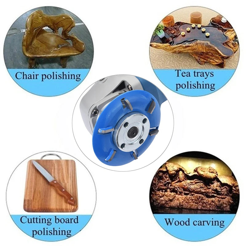 6 Teeth Wood Turbo Carving Disc Grinding Wheel 5 8 7 Arbor Bushing