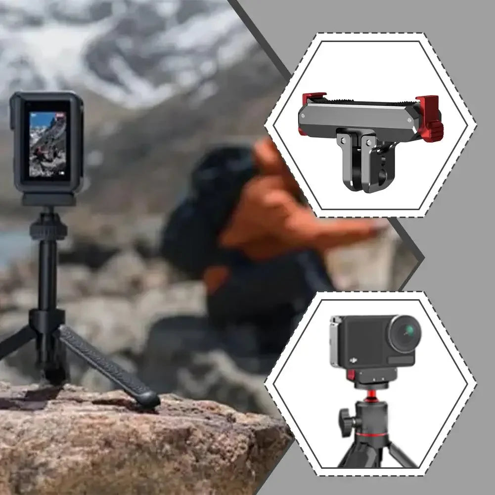 Magnetic Quick-release Adapter Mount for DJI OSMO NANO Metal Foldable Dual-Claws Base Extension Bracket Camera Accessory Peaceful Pleasures Health and Wellness