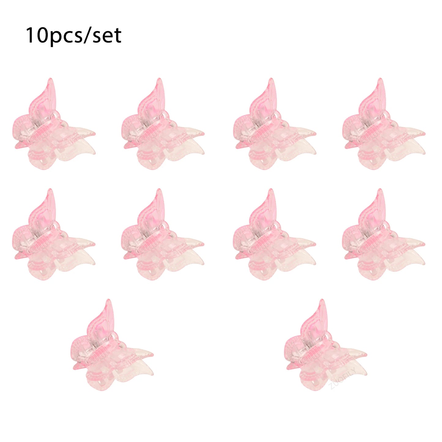 10-Pack Butterfly Hair Claw Clips | Gradient Mini Barrettes for Girls