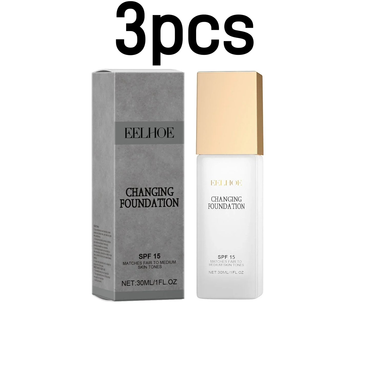 Eelhoe Color-Adapting Foundation – Full Coverage & SPF 30ml