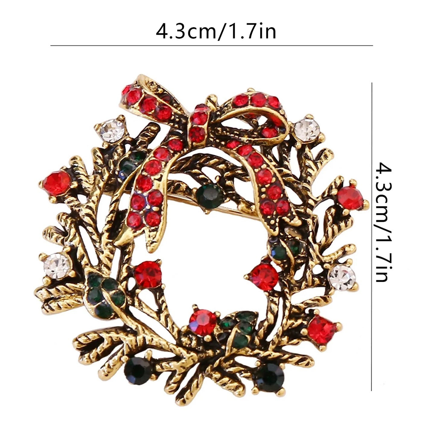 Santa Claus Christmas Tree Brooch Vintage Alloy Pin Badge for Clothes Hats Bags Christmas Party Decorations Peaceful Pleasures Health and Wellness Xz006