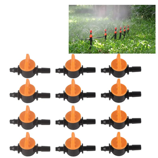 50-Pack Mini Drip Irrigation Valves | 4/7mm Micro Tubing PP Drip Irrigation Valve Peaceful Pleasures Health and Wellness