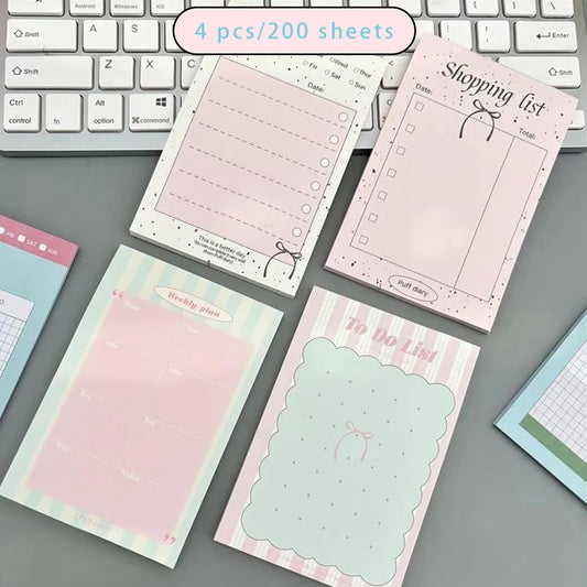 200 Sheets Candy Colored Minimalist A7 Notebook Fresh Girlish Peaceful Pleasures Health and Wellness Mixed Color
