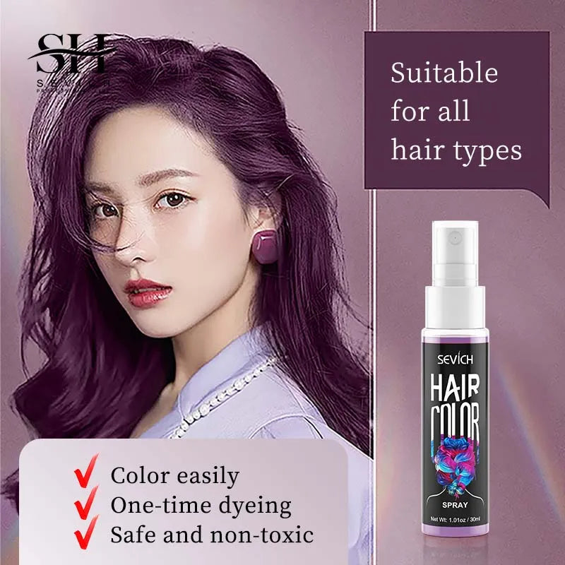 Sevich Hair Color Spray – Temporary Hair & Beard Dye, Long-Lasting, 5 Colors 30ml Peaceful Pleasures Health and Wellness