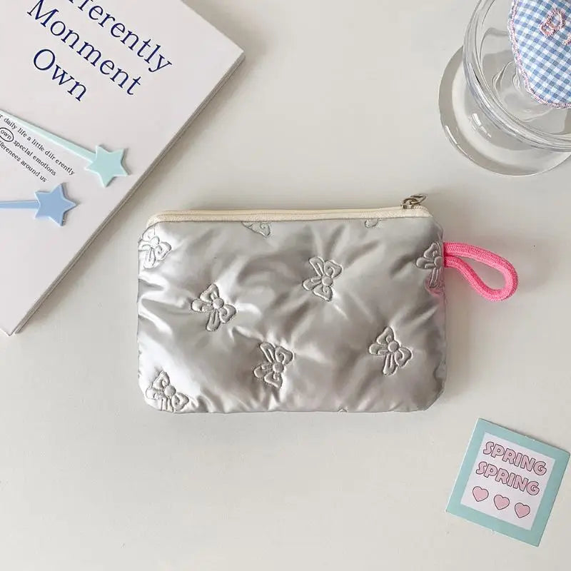 Heart Bow Coin Purse Zipper Cosmetic Pouch – Mini Organiser