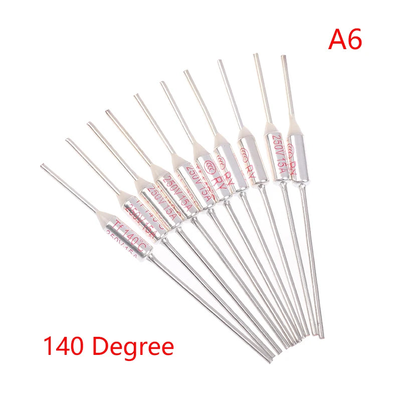 10Pcs TF Thermal Fuse RY 15A 250VTemperature 121C 125C 128C 130C 135C 140C 145C 150C 155C 160C 165C 167C 175C 180C 185C 192C Peaceful Pleasures Health and Wellness 140 Degree