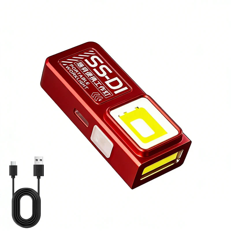 Mini COB LED Flashlight USB-C Rechargeable Magnetic Clip Pocket Lamp