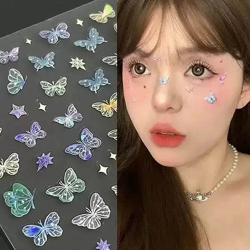 Butterfly Laser Nail Art Stickers – Embossed Fairy Design