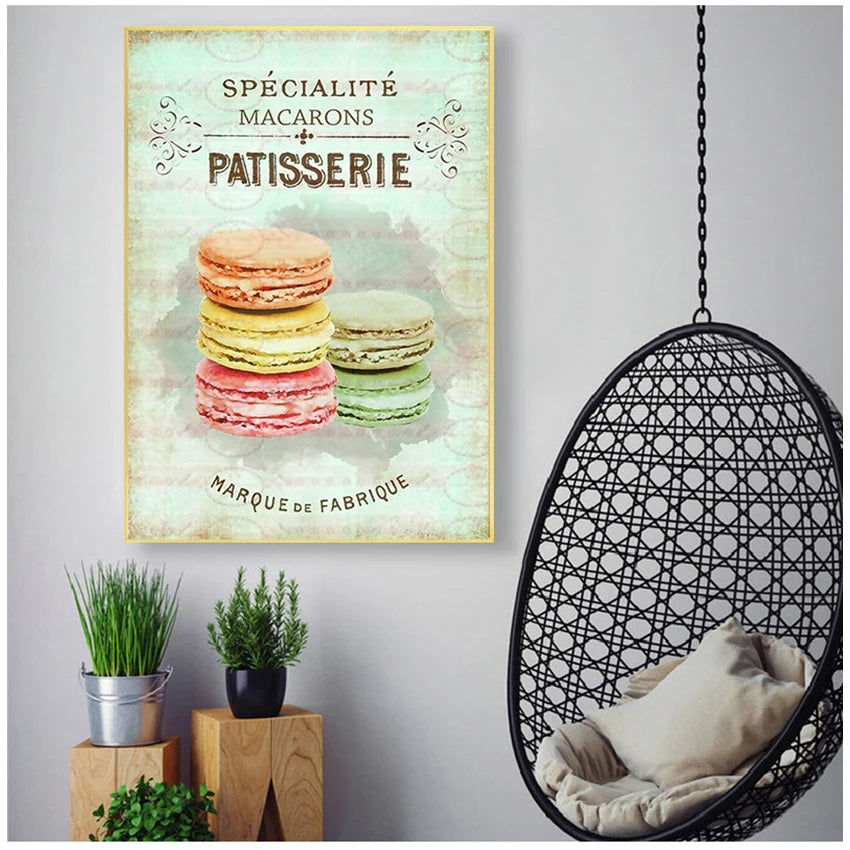 Nordic Dessert Bread Canvas Wall Art | Kitchen Decor Set of 3