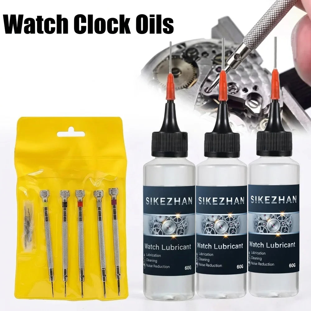 Watch Repair Tool Kit & Mechanical Watch Lubricant Oil Set