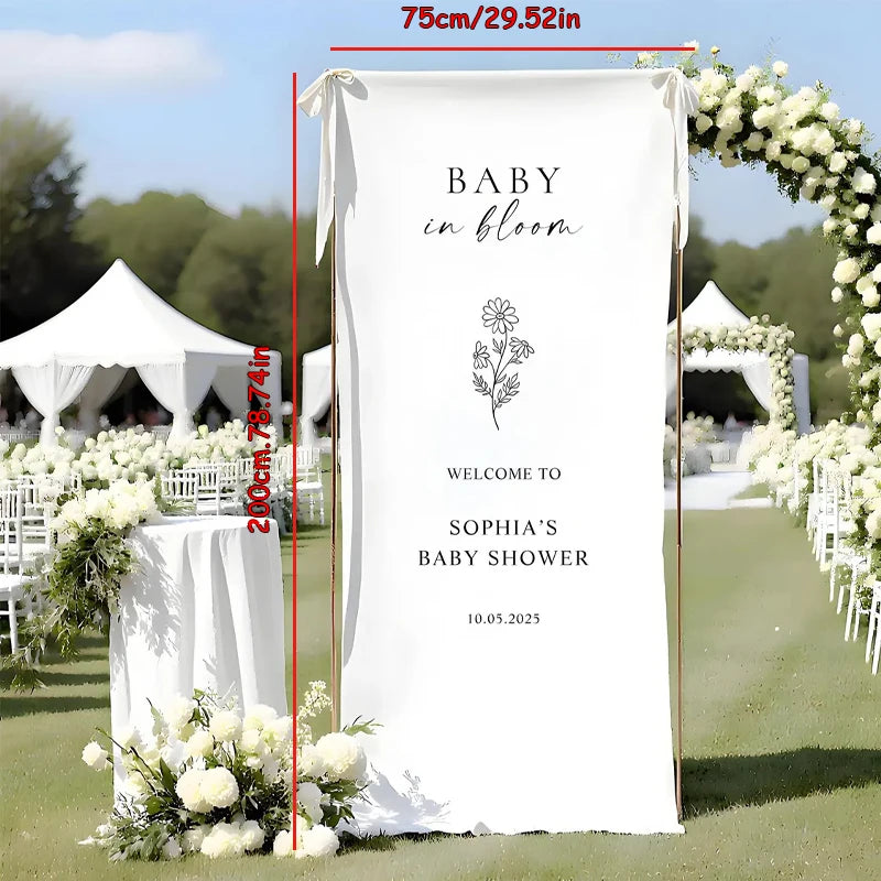 Personalized Baby Shower Welcome Sign | Custom Fabric Banner