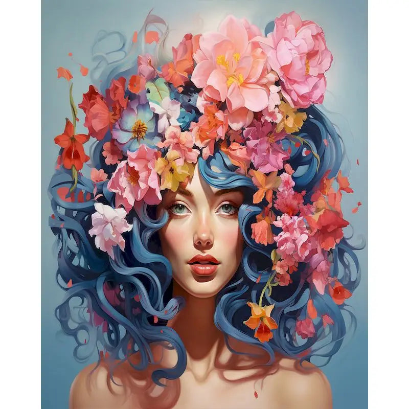 GATYZTORY Paint by Numbers Kit – Woman Flower Canvas 60×75cm