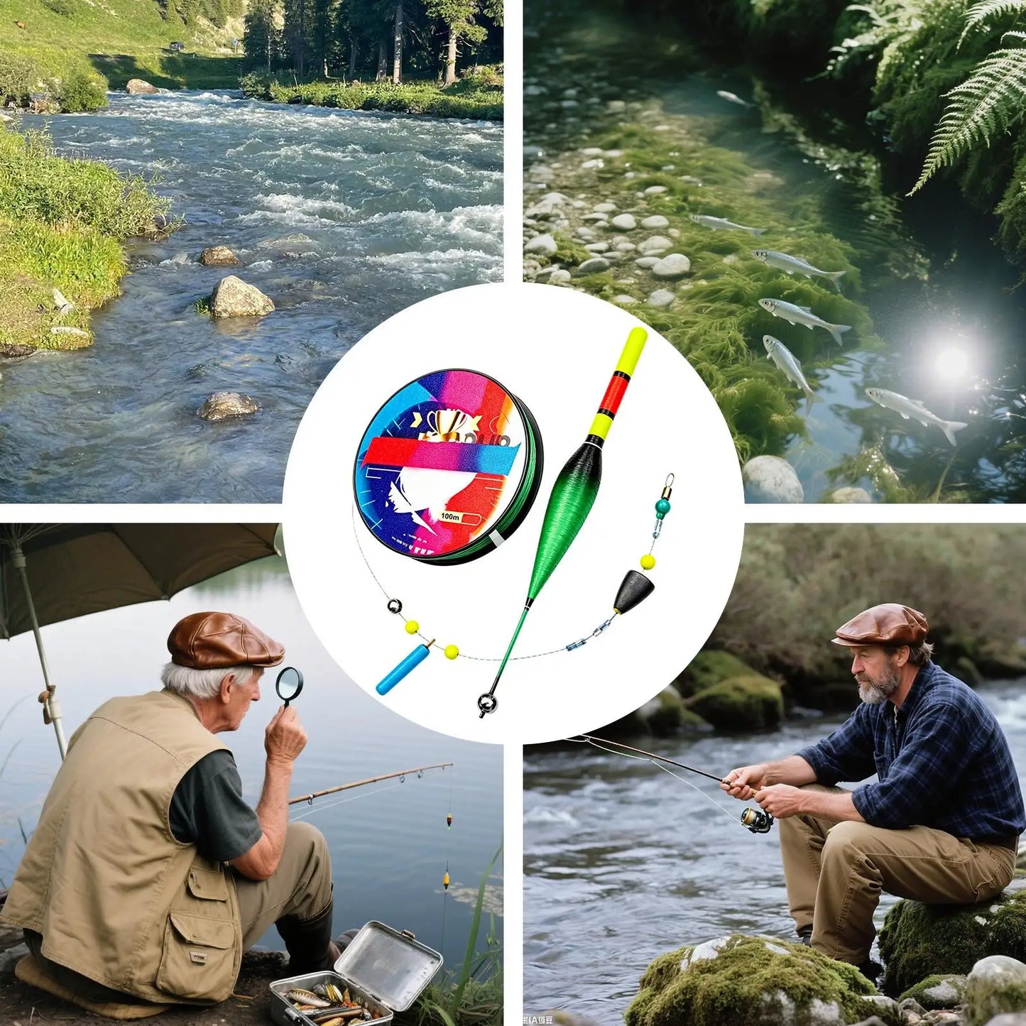 Automatic Bobber Fishing Line Set – 100M Nylon Color Float