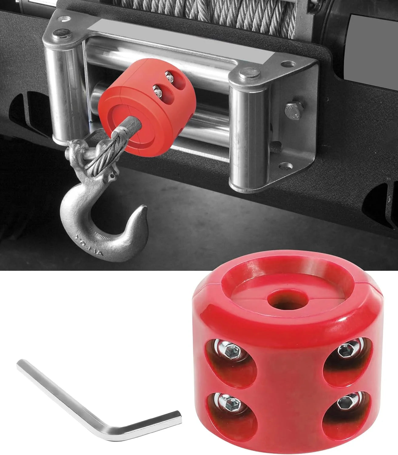 Winch Stopper Cable Hook Rubber Rope Line Saver Synthetic
