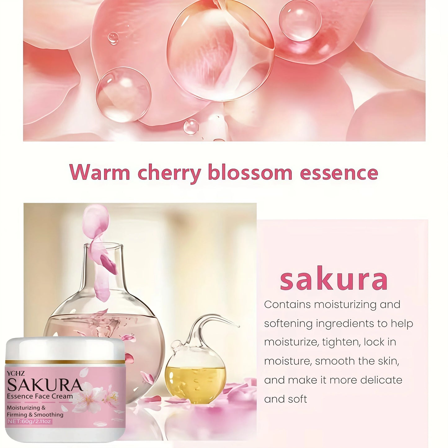 YCHZ Sakura Facial Cream – Moisturizing & Firming | 60g