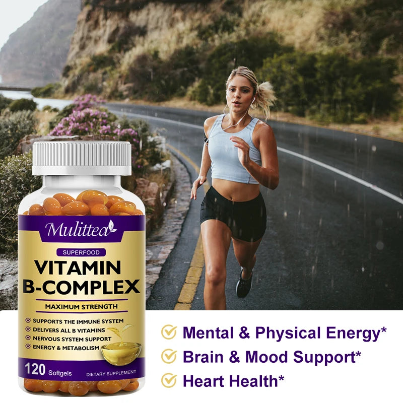 Vitamin B Complex Capsules – Energy, Mood, Stress & Immune Support | 120 Count Peaceful Pleasures Health and Wellness