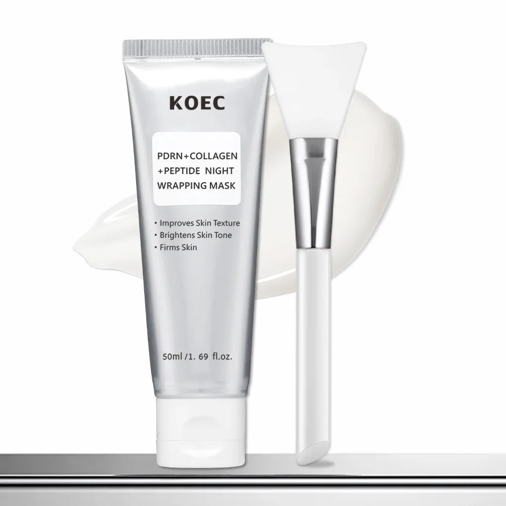 Collagen Pdrn Peptide Peel Off Mask Brightening Firming Deeply Hydrating Skin Care Mask With Brush Nourishing Skin Facial Mask Peaceful Pleasures Health and Wellness PDRN Mask 50ML