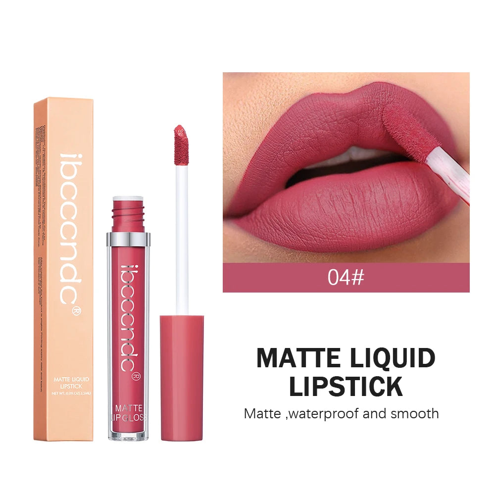 ibcccndc 12-Color Matte Velvet Liquid Lipstick – 12Hr Wear Liquid Lipstick Peaceful Pleasures Health and Wellness 4