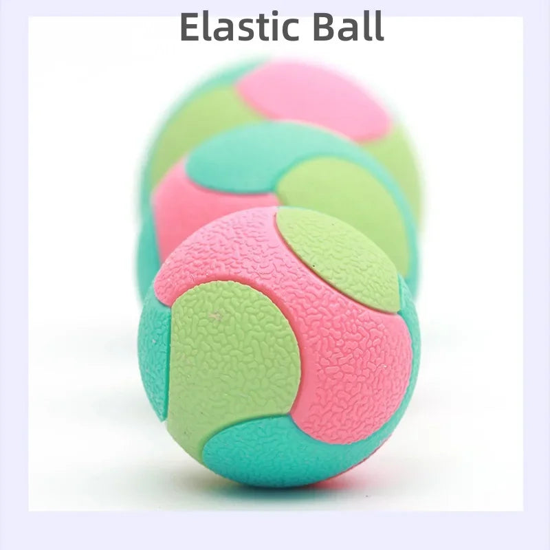 Bite-Resistant Rubber Bouncy Ball Dog Chew & Dental Toy