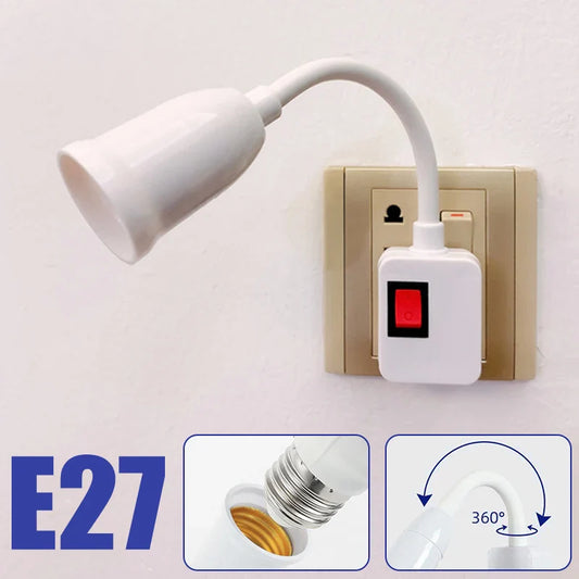 E27 Lamp Holder Socket Adapter with Switch & Flexible Neck Lamp Socket Adapter Oasis Select