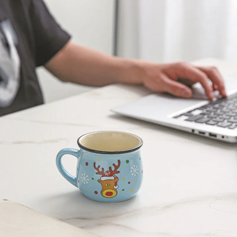 Ceramic Mousse Cup Cartoon Santa Claus Bakery Dessert Mug High-temperature Resistant Coffee Breakfast Cup Children's Water Mug Peaceful Pleasures Health and Wellness