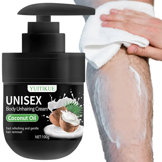 YUITIKUE Hair Removal Cream 100g – Coconut Oil & Aloe Formula Hair Removal Cream Peaceful Pleasures Health and Wellness Default Title