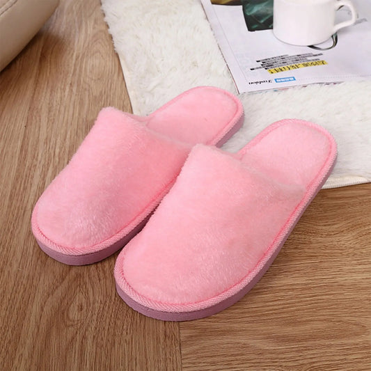 Women's Warm Plush Indoor Slippers – Soft Fuzzy Slip-On Indoor Plush Slippers Peaceful Pleasures Health and Wellness Pink 38