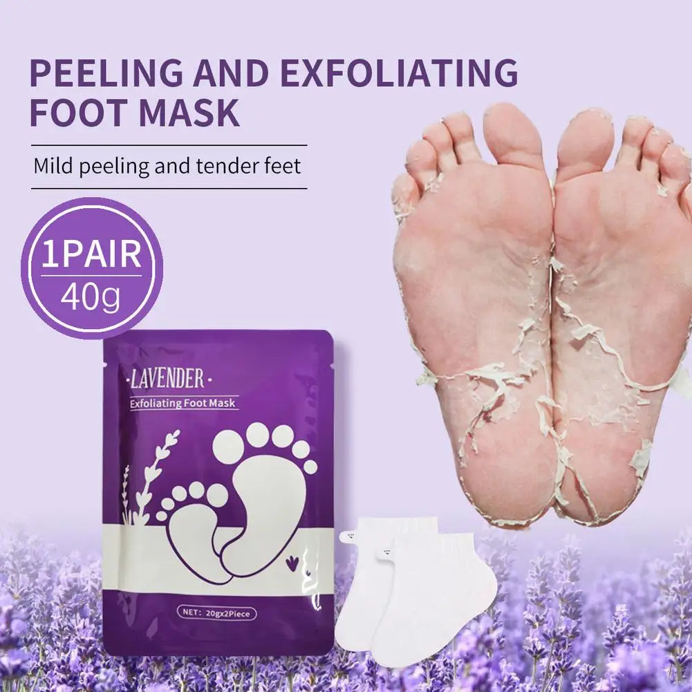 Lavender Exfoliating Foot Mask – Peeling Dead Skin, Moisturizing & Whitening Pedicure Socks (1/3/5 Pack) Peaceful Pleasures Health and Wellness
