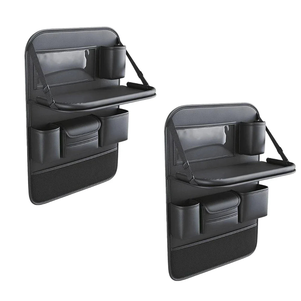 Car Backseat Organizer – 6 Pockets & Foldable Tray for iPad