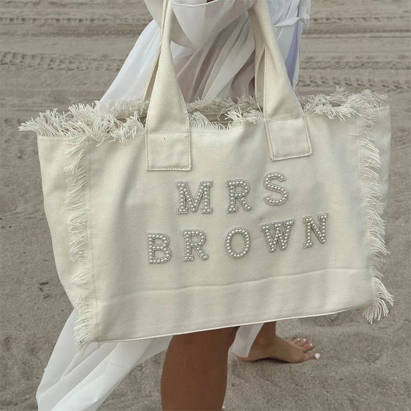 Custom Personalised Mrs Tote Bag | Bride to Be Wedding Gift