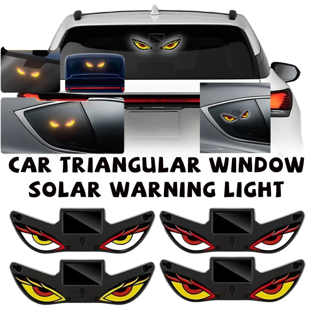 Solar Luminous Car LED Warning Light Dynamic Devil Eye Design Truck Decoration Light Car Triangular Window Solar Warning Light Peaceful Pleasures Health and Wellness
