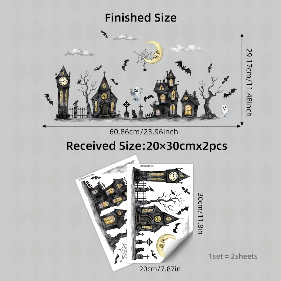 Halloween Window Clings Decorations Sticker Ghosts Pumpkins Office