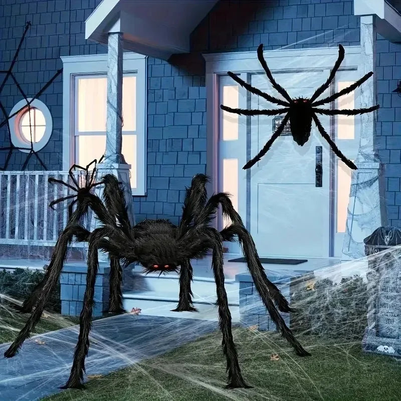 Giant Halloween Spider Plush Prop | Haunted House Decor