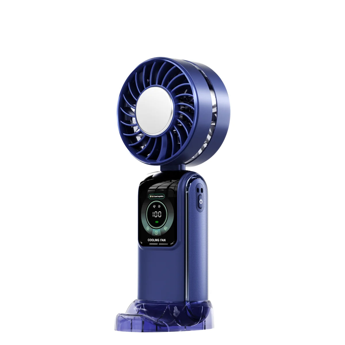 HOMEFISH 2026 new ice pack high-speed fan, semiconductor refrigeration handheld fan, portable charging folding small fan Peaceful Pleasures Health and Wellness blue