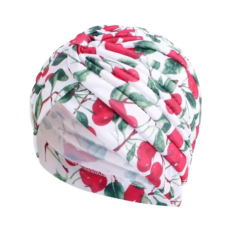 Women's Cotton Print Turban Hijab Head Wrap Scarf | 8 Colors