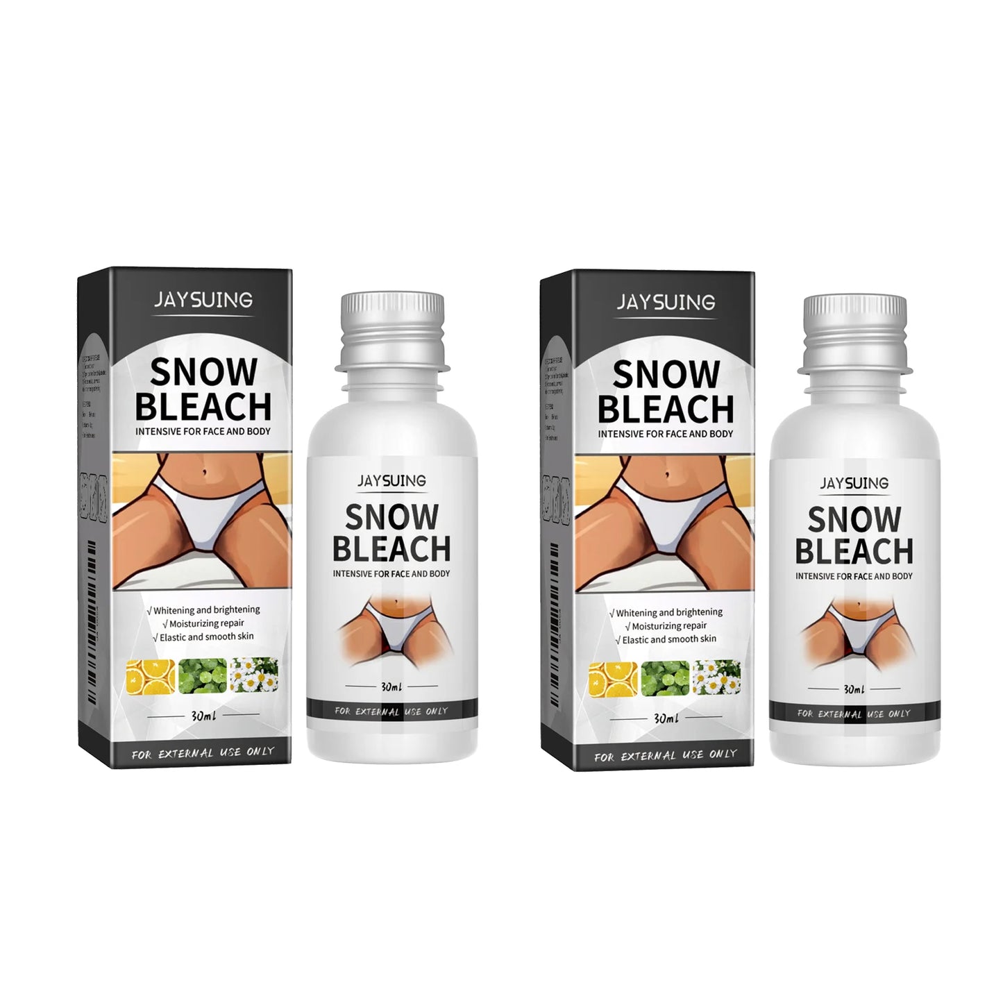 Korea Body Snow Bleach Cream Removal Dark Spot Melanin Brighten Nicotinamide Underarm Bleaching Armpit Elbow Knees Joint Skin Peaceful Pleasures Health and Wellness 2pcs 30ml