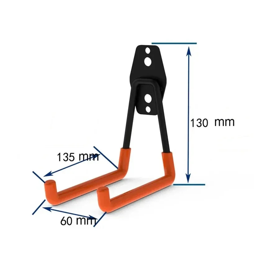 Heavy Duty Metal Hook Garage Organizer Wall Mount Bicycle Hanger Hooks Wall Mount Anti-slip Storage Hook For Ladders Garden Tool Peaceful Pleasures Health and Wellness Orange-B