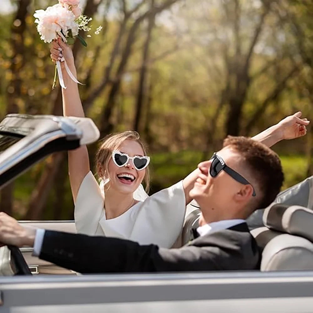 Just Married Bride & Groom Glasses | Wedding Party Accessories Wedding Party Glasses Peaceful Pleasures Health and Wellness