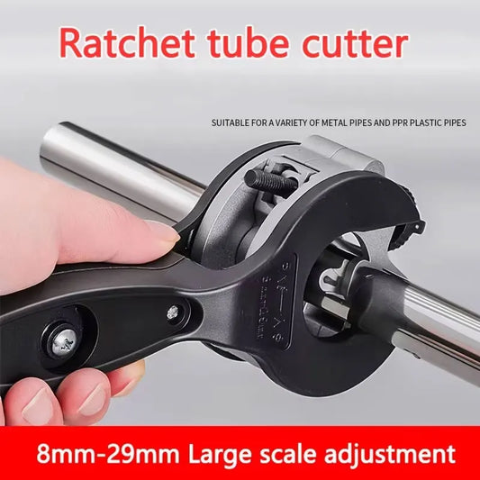 Ratcheting Tubing Cutter 8-29mm Universal Pipe Cutter Stainless Steel Copper Aluminium Ratchet Scissors Hose Cutting Hand Tools Peaceful Pleasures Health and Wellness