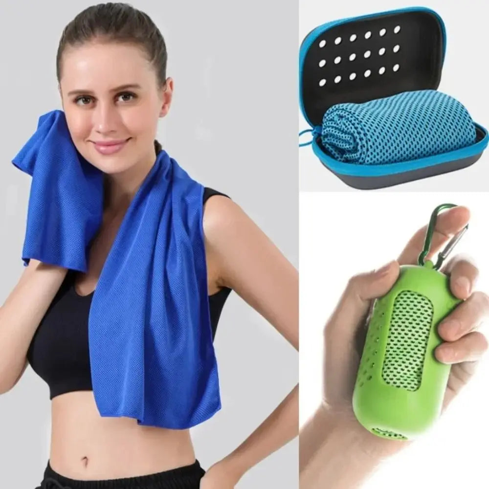 Mini Quick Dry Fitness Cool Towel Portable Microfiber Silica Gel Sports Quick Dry Cool Towel Towel Silicone Bag Sports Peaceful Pleasures Health and Wellness